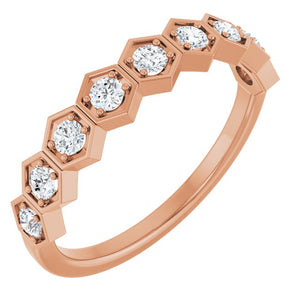 14K Gold Natural Diamond Stackable Ring