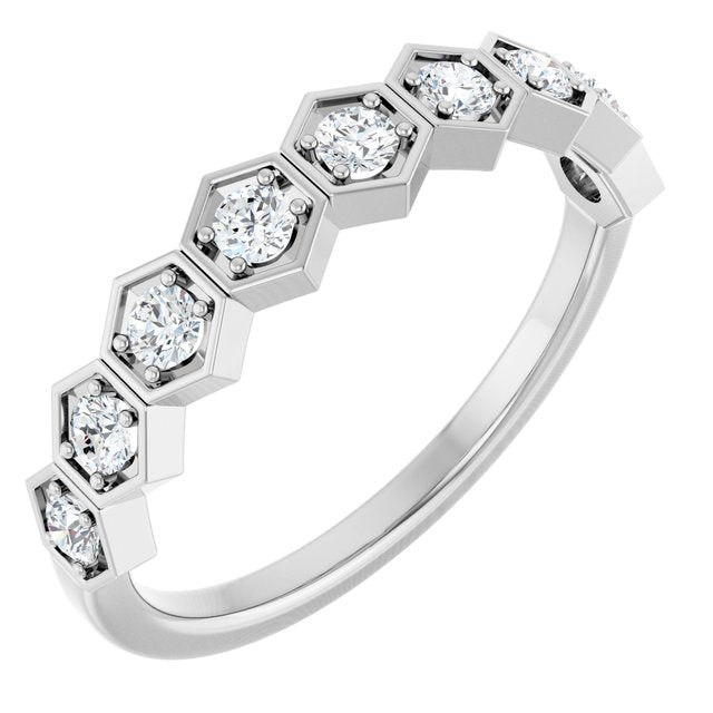 1/3 CTW Natural Diamond Round Stackable Ring in 14K Gold & Platinum