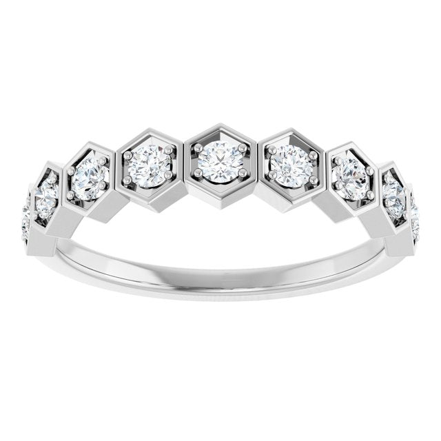 14K Gold Natural Diamond Stackable Ring