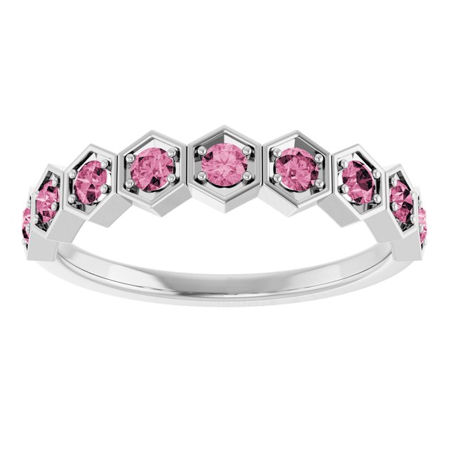 Natural Pink Tourmaline Stackable Ring