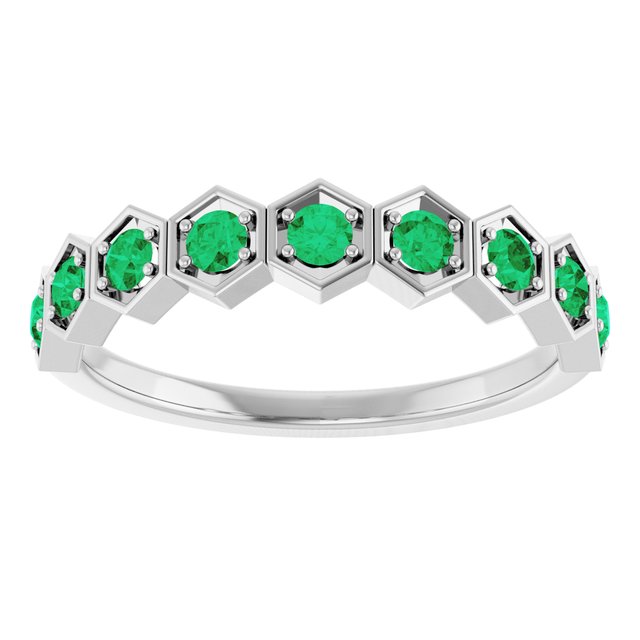 Lab-Grown Emerald Stackable Ring