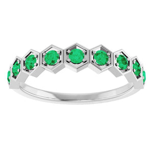 Lab-Grown Emerald Stackable Ring