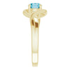 14K Yellow Gold Round 5.5mm Natural London Blue Topaz Ring