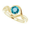 14K Yellow Natural London Blue Topaz Ring