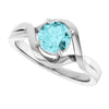 14K Yellow Gold Round 5.5mm Natural London Blue Topaz Ring