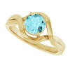 14K Yellow Natural London Blue Topaz Ring