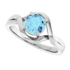 14K Yellow Natural London Blue Topaz Ring