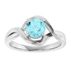 14K Yellow Natural London Blue Topaz Ring