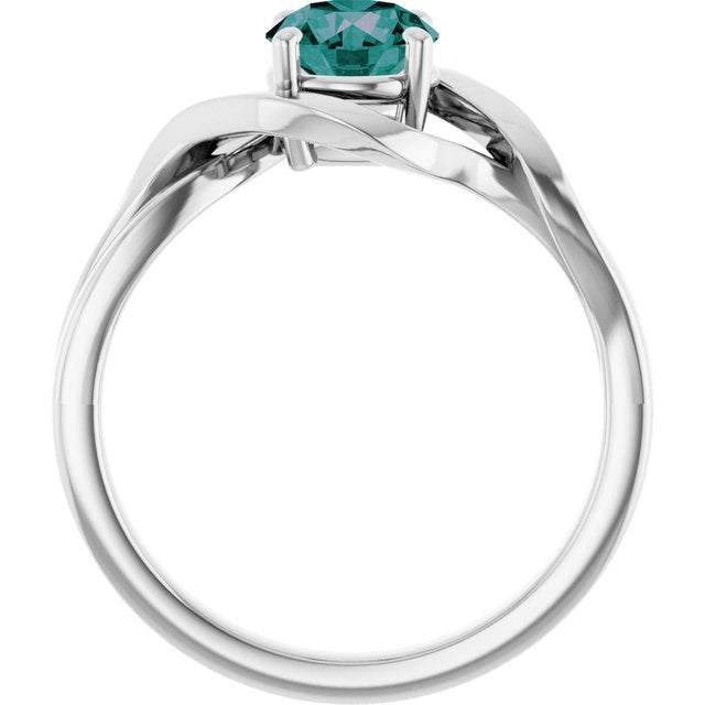 14K Yellow Natural London Blue Topaz Ring