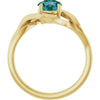 14K Yellow Gold Round 5.5mm Natural London Blue Topaz Ring