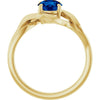 14K Yellow Natural London Blue Topaz Ring