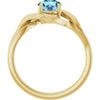 14K Yellow Gold Round 5.5mm Natural London Blue Topaz Ring