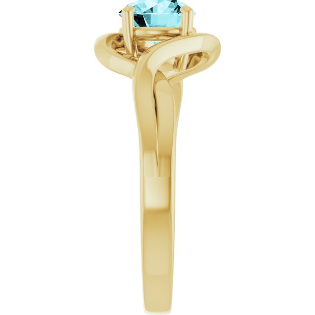 14K Yellow Natural London Blue Topaz Ring