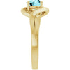 14K Yellow Natural London Blue Topaz Ring