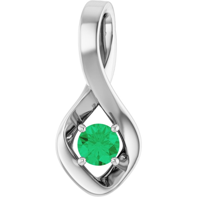 Lab-Grown Emerald Pendant in 14K Gold with Multiple Stone Options