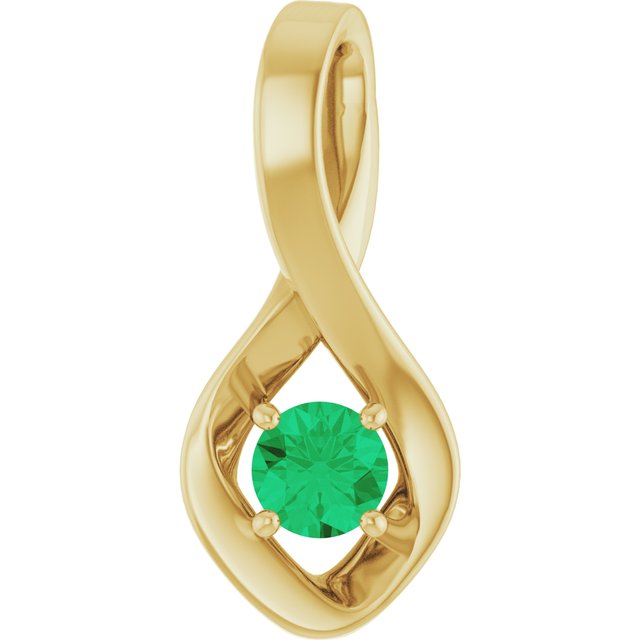 Lab-Grown Emerald Pendant in 14K Gold with Multiple Stone Options