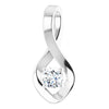 14K White Gold Oval Natural Blue Zircon Pendant – Elegant Design