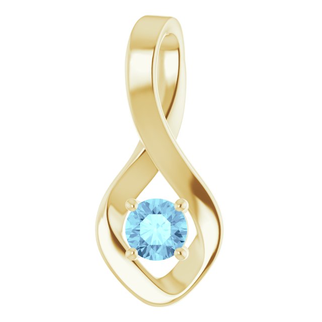 14K White Gold Oval Natural Blue Zircon Pendant – Elegant Design