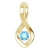 14K White Gold Oval Natural Blue Zircon Pendant – Elegant Design