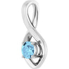 14K White Gold Oval Natural Blue Zircon Pendant – Elegant Design