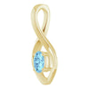 14K White 6x4  mm Oval Natural Blue Zircon Pendant