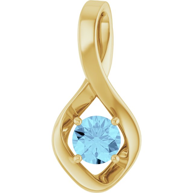 14K White Gold Oval Natural Blue Zircon Pendant – Elegant Design