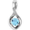 14K White Gold Oval Natural Blue Zircon Pendant – Elegant Design