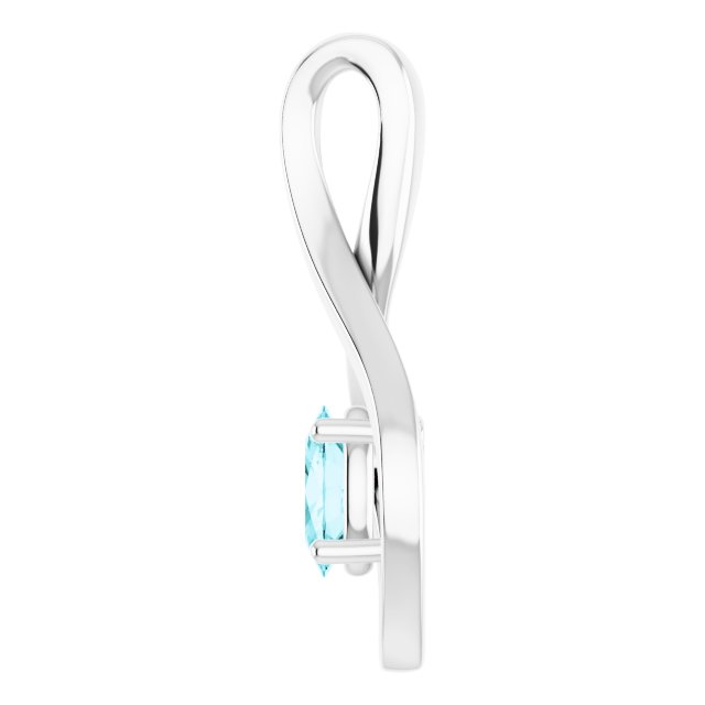 14K Gold Natural Blue Zircon Pendant