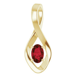 14K Gold Natural Blue Zircon Pendant
