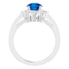 14K White Lab-Grown Blue Sapphire & 1/8 CTW Natural Diamond Ring