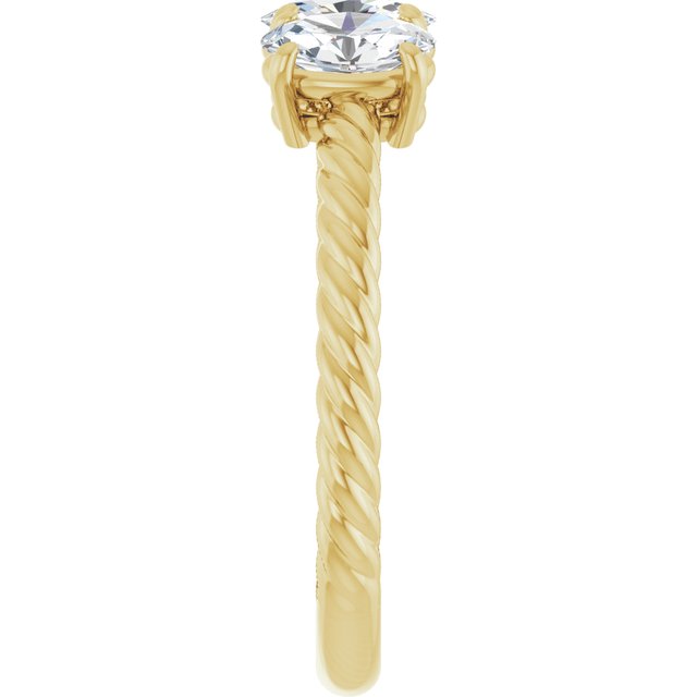 14K Yellow Gold 3 CTW Oval Lab-Grown Diamond Three-Stone Ring