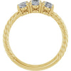 14K Yellow Gold 3 CTW Oval Lab-Grown Diamond Three-Stone Ring