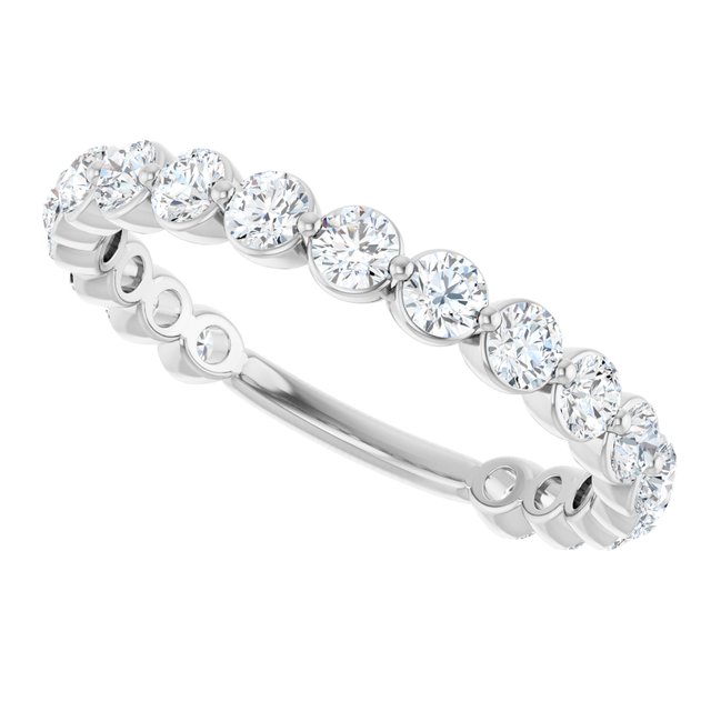 14K White Gold Natural Diamond Anniversary Band with 1/3 CTW Sparkle