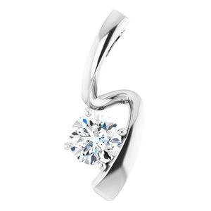 14K Gold Natural Diamond Pendant