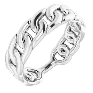 14K Gold & Platinum Stackable Link Ring - Options Available