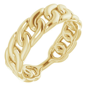 14K Gold Stackable Link Ring - Options Available