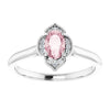 14K Rose Gold Pink Morganite and Diamond Accent Ring