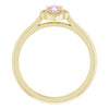 14K Rose Gold Pink Morganite and Diamond Accent Ring