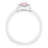 14K Rose Natural Pink Morganite & .03 CTW Natural Diamond Ring