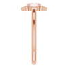 14K Rose Gold Pink Morganite and Diamond Accent Ring