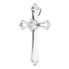 14K White Gold Diamond Cross Pendant – Elegant Square Design