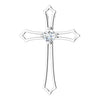 14K White 4  mm Square 3/8 CTW Natural Diamond Cross Pendant