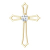 14K White Gold Diamond Cross Pendant – Elegant Square Design