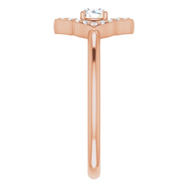 14K White 1/3 CTW Natural Diamond Halo-Style Clover Ring