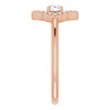 14K White 1/3 CTW Natural Diamond Halo-Style Clover Ring