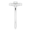 14K White 1/3 CTW Natural Diamond Halo-Style Clover Ring