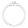 14K White Gold Diamond-Studded Clover Halo Ring with 1/3 CTW Sparkle