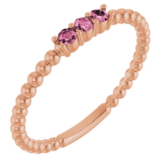 14K Gold Natural Diamond Beaded Ring