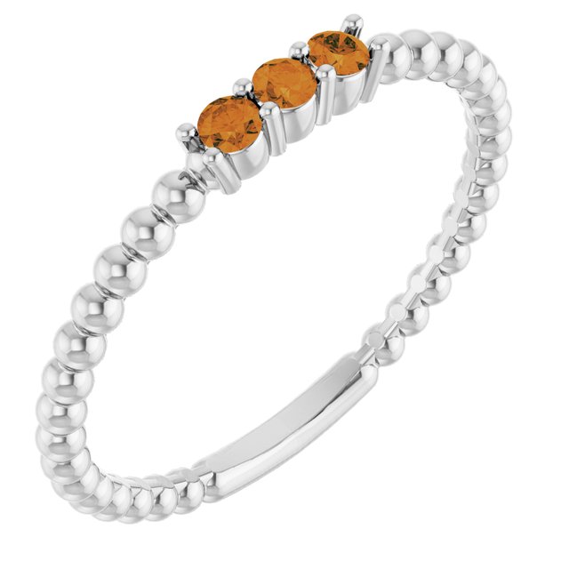 14K Gold Natural Diamond Beaded Ring