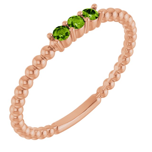 14K Gold Natural Diamond Beaded Ring